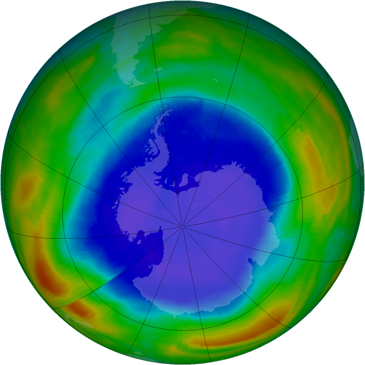 Antarctic ozone map for 24 September 1987
